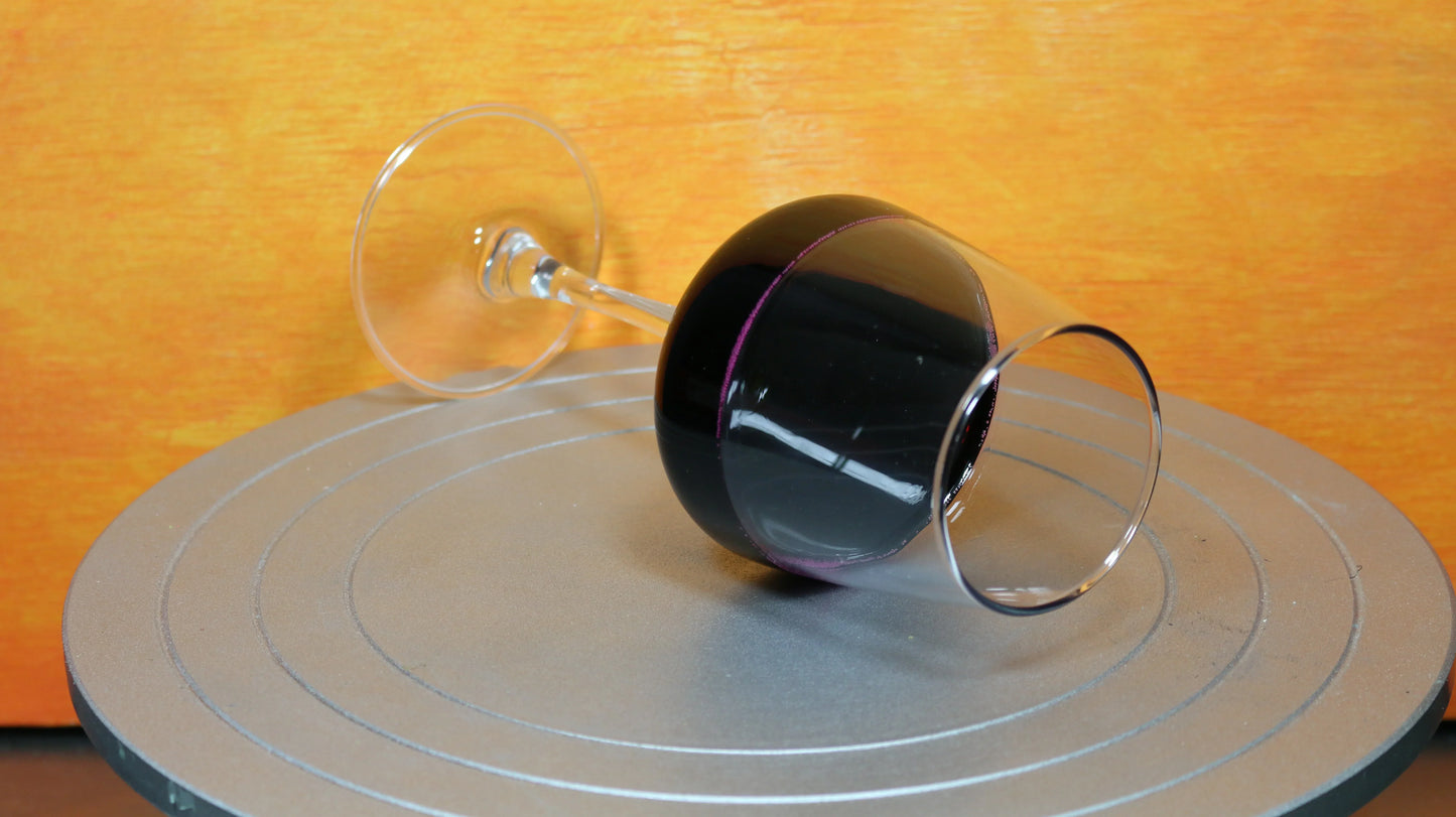 Realistic Fake Red Wine Prop In Real Wine Glass