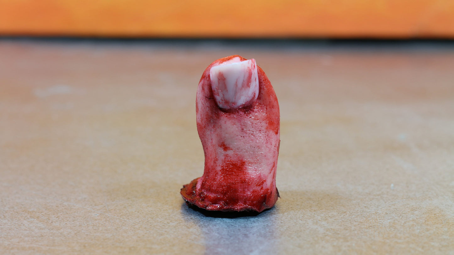 Big toe severed and bloody. Perfect Halloween decoration, creepy gift, prank or horror prop