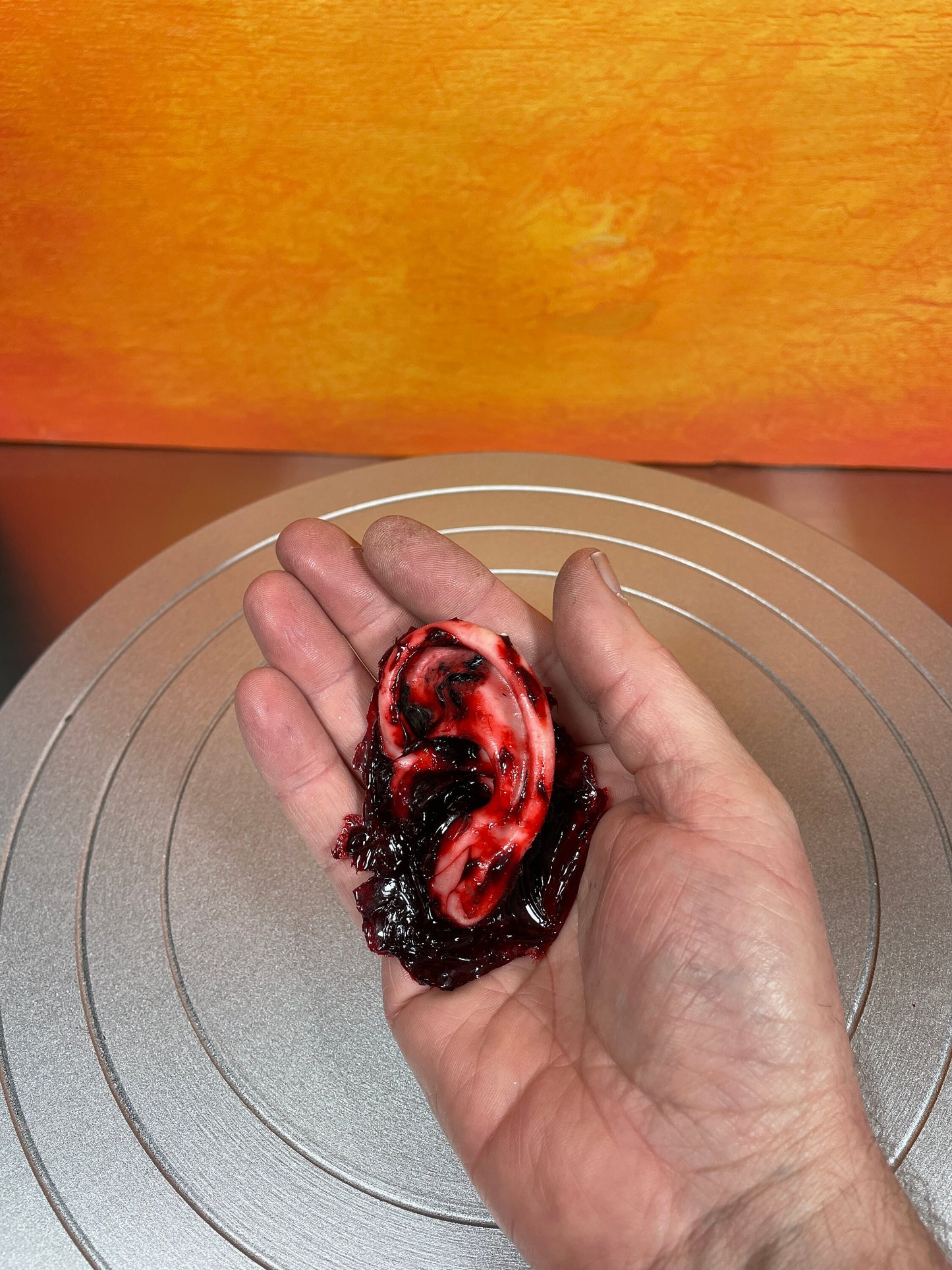 Bloody severed ear. Great for Halloween decoration, haunted house prop or horror prop