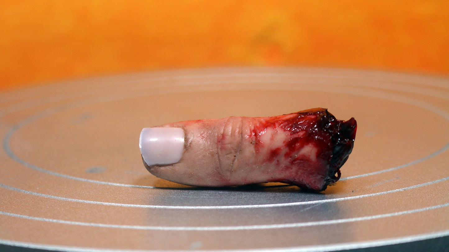 Bloody severed thumb. Perfect halloween decoration or horror prop