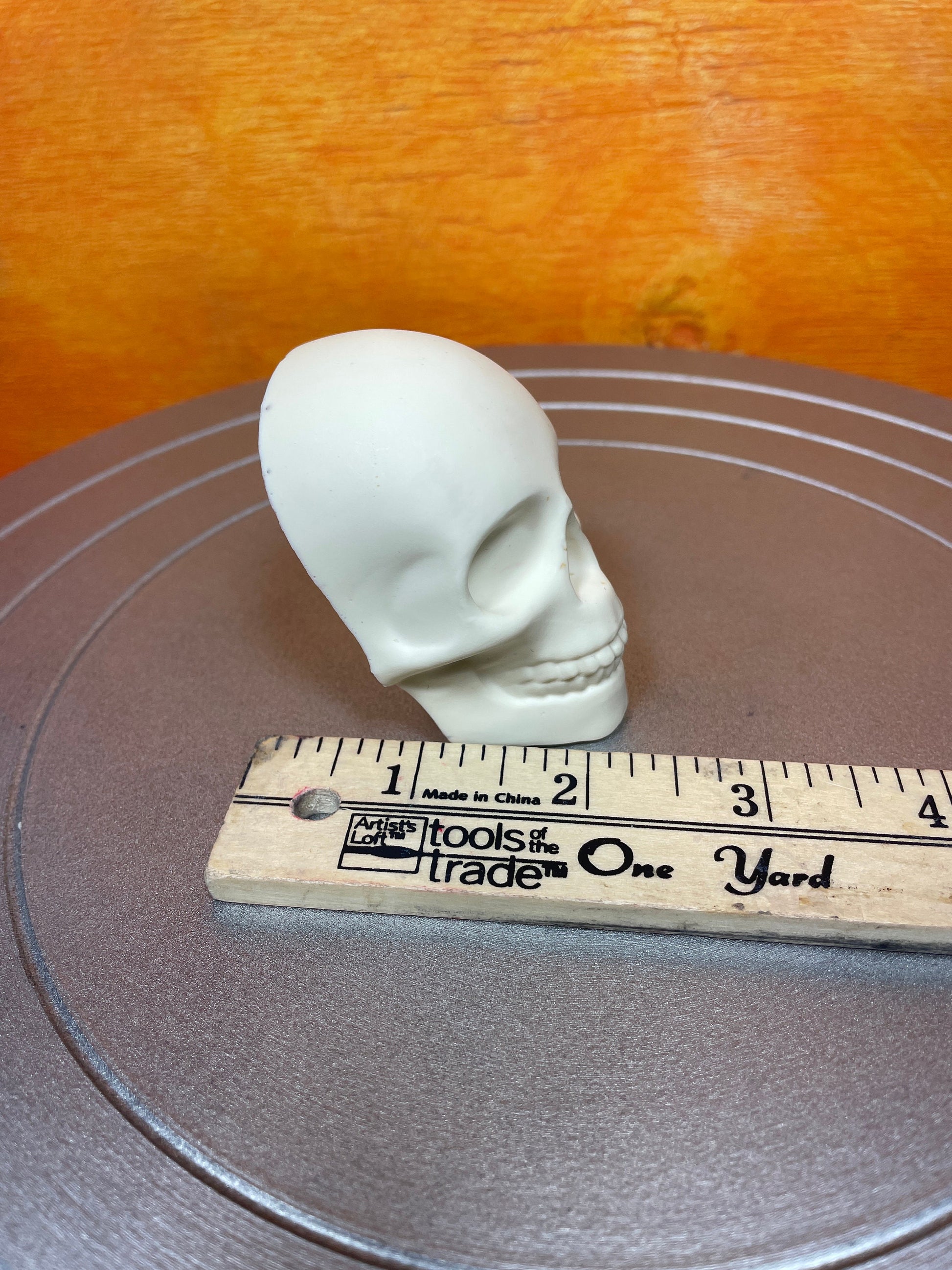 Resin skull for decoration - 1.5" & 3" sized skulls with flat back. Great for craft projects, Halloween decorations.