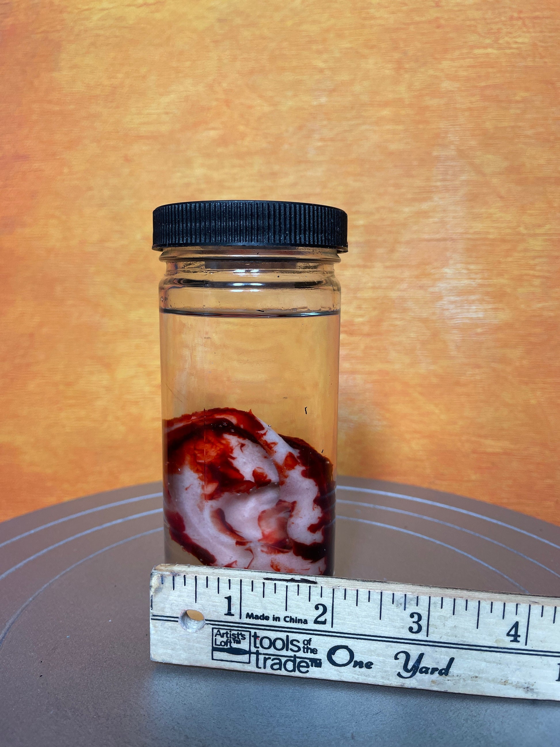 Wet Specimen Severed Ear in Jar. Lights up! No liquids. Great for Halloween, Haunted House, Horror Scenes, Horror props