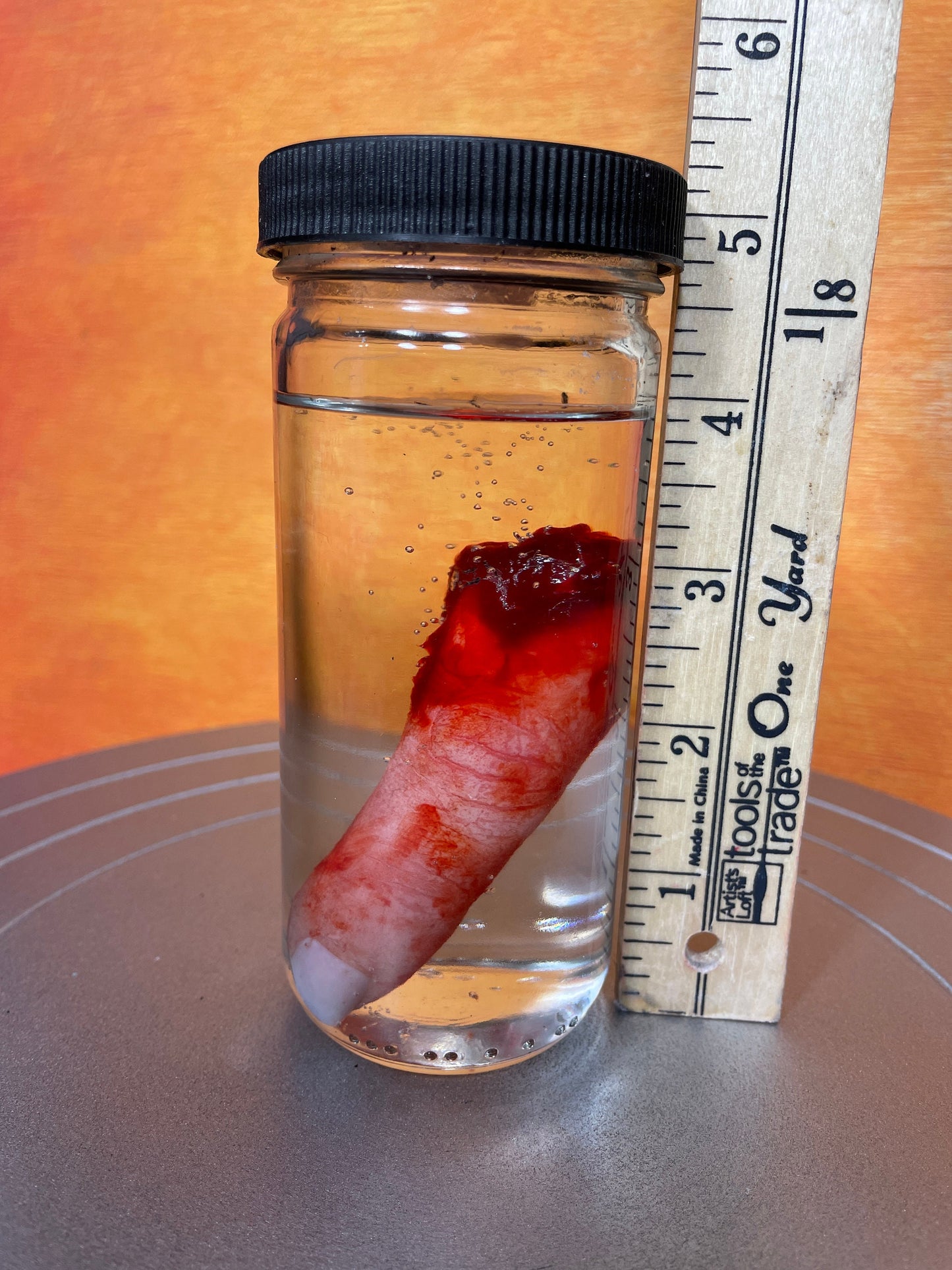 Wet Specimen Severed Finger in Jar. Lights up! No liquids. Great for Halloween, Haunted House, Horror Scenes, Horror props